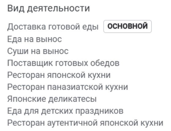 Додано категорії, що відповідають тематиці бізнесу