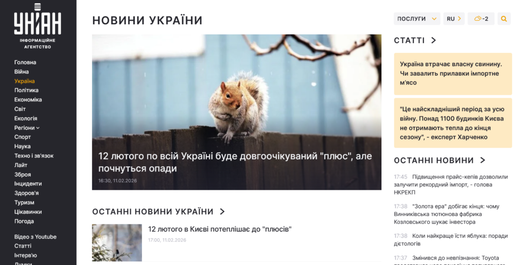 Приклад українського сайту з ідеальними технічними характеристиками