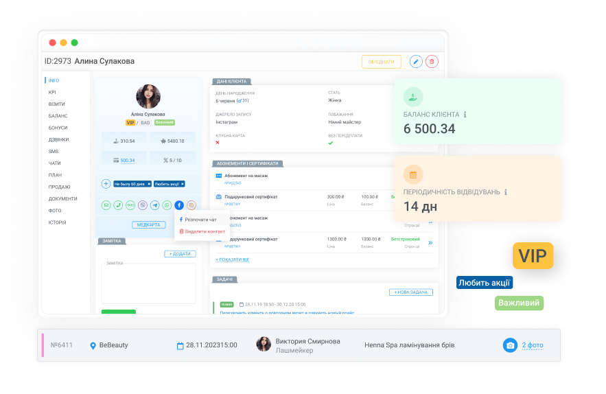 Дані про клієнтів та CRM